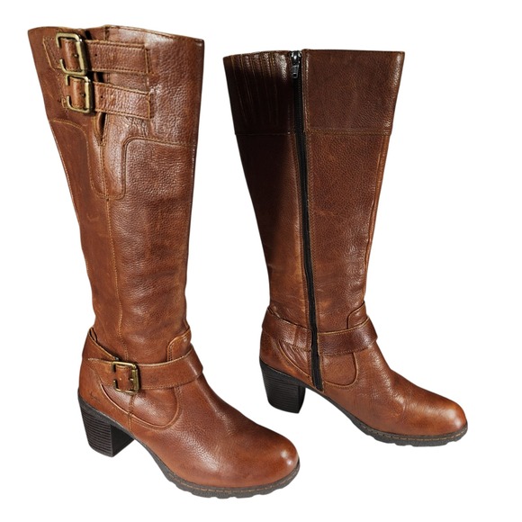 Born BOC Riding Boots sz 10M Women Brown Leather Knee High Equestrian Western - Picture 1 of 13